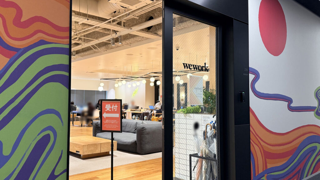 WeWork なんばスカイオへのアクセス：WeWork なんばスカイオ受付の様子